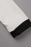 Casual Daily Solid Patchwork O Neck Long Sleeve Two Pieces