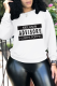 Casual Street Print Patchwork Letter O Neck Tops