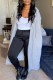 Casual Solid Cardigan Hooded Collar Outerwear