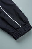 Street Solid Patchwork Zipper Collar Outerwear