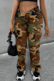 Casual Print Camouflage Print Patchwork Plus Size