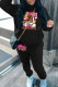 Casual Print Patchwork Hooded Collar Long Sleeve Two Pieces