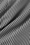 Casual Striped Print Patchwork V Neck Dresses