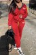 Casual Print Letter Hooded Collar Long Sleeve Two Pieces