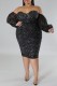 Sexy Formal Patchwork Hollowed Out Backless Off the Shoulder Evening Dress Plus Size Dresses