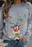 Party Wapiti Patchwork O Neck Tops