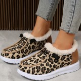 Casual Patchwork Printing Round Keep Warm Comfortable Flats Shoes