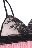 Sexy Solid Embroidered Patchwork See-through Valentines Day Lingerie