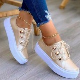 Casual Patchwork Contrast Round Comfortable Flats Shoes