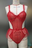 Sexy Patchwork Solid Hollowed Out See-through Lingerie