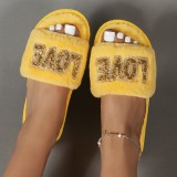 Casual Living Letter Hot Drill Round Keep Warm Comfortable Shoes