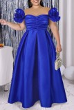 Sexy Formal Solid Patchwork Backless Off the Shoulder Evening Dress Plus Size Dresses