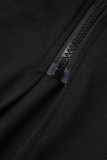 Elegant Solid Patchwork Slit Zipper V Neck Pencil Skirt Dresses