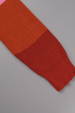 Street Striped Patchwork Cardigan Collar Tops