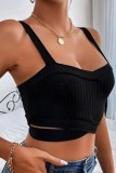 Sexy Casual Solid Backless Vests Spaghetti Strap Tops