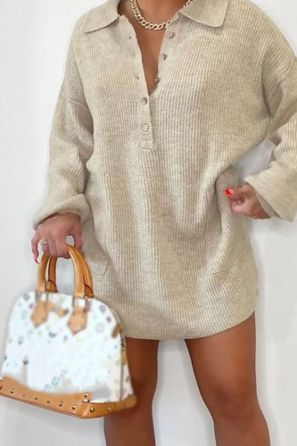 Casual Solid Patchwork Turndown Collar Tops