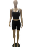 Casual Sportswear Solid Patchwork U Neck Two Pieces