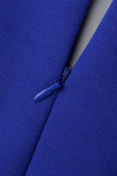 Elegant Solid Patchwork Fold V Neck Straight Jumpsuits