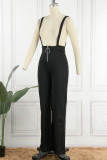 Casual Solid Basic Spaghetti Strap Regular Jumpsuits (without Tops)