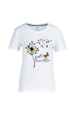 Street Butterfly Print Patchwork O Neck T-Shirts