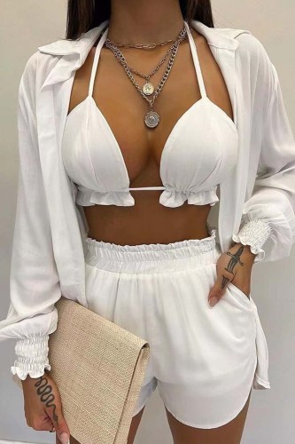 Sexy Casual Print Solid Basic Long Sleeve Three Piece Set