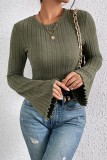 Casual Solid Basic O Neck Tops