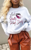 Casual Vintage Lips Printed Letter O Neck Tops
