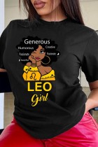 Casual Print Basic O Neck T-Shirts