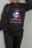 Casual Sportswear Skull Patchwork O Neck Tops