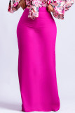 Elegant Solid Patchwork High Waist Straight Solid Color Bottoms