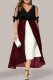 Casual Solid Patchwork V Neck Straight Dresses