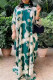 Casual Print Patchwork Half A Turtleneck Long Dress Dresses