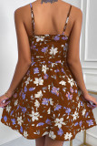 Sexy Casual Print Backless V Neck Sling Dress Dresses