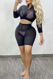 Sexy Patchwork Letter Mesh four Piece Sets