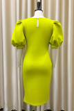 Fashion Casual Solid Hollowed Out O Neck Short Sleeve Dress Dresses