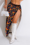 Sexy Camouflage Print High Opening Skinny High Waist Pencil Full Print Bottoms