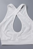 Sexy Casual Solid Backless V Neck Sleeveless Two Pieces