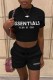 Casual Letter Print Basic O Neck Short Sleeve Two Pieces