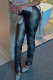 Street Solid Patchwork Fold High Waist Pencil Solid Color Bottoms