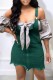 Casual Solid Backless Spaghetti Strap Sleeveless Regular Denim Dresses