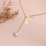 Casual Daily Party Butterfly Patchwork Pearl Necklaces