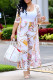 Casual Print Patchwork Cardigan Collar Long Sleeve Two Pieces