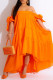 Casual Solid Patchwork Asymmetrical Off the Shoulder Straight Dresses