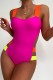 Sexy Solid Patchwork Backless Contrast Swimwears (With Paddings)