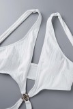 Sexy Solid Bandage Hollowed Out Backless Swimwears (With Paddings)