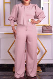 Casual Solid Patchwork O Neck Regular Jumpsuits