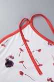 Sexy Print Bandage Backless Slit Halter Sleeveless Dress Dresses