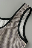 Casual Sportswear Print Patchwork U Neck Sleeveless Two Pieces