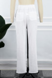Casual Solid Patchwork Straight High Waist Solid Color Bottoms