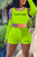 Casual Street Print Patchwork O Neck Two Pieces(Including The Sleeve)
